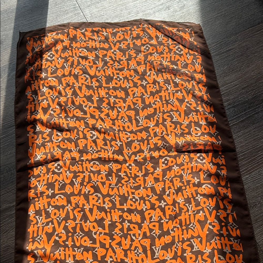 Gorgeous Brown & Orange Graffiti Scarf - Picture 2 of 5